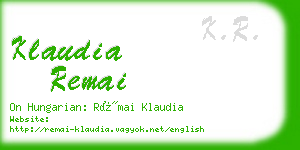 klaudia remai business card